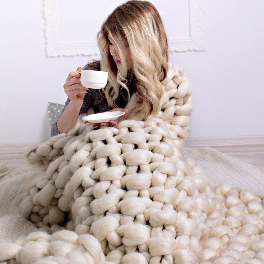 Chunky Knit Blanket - Vibeknects