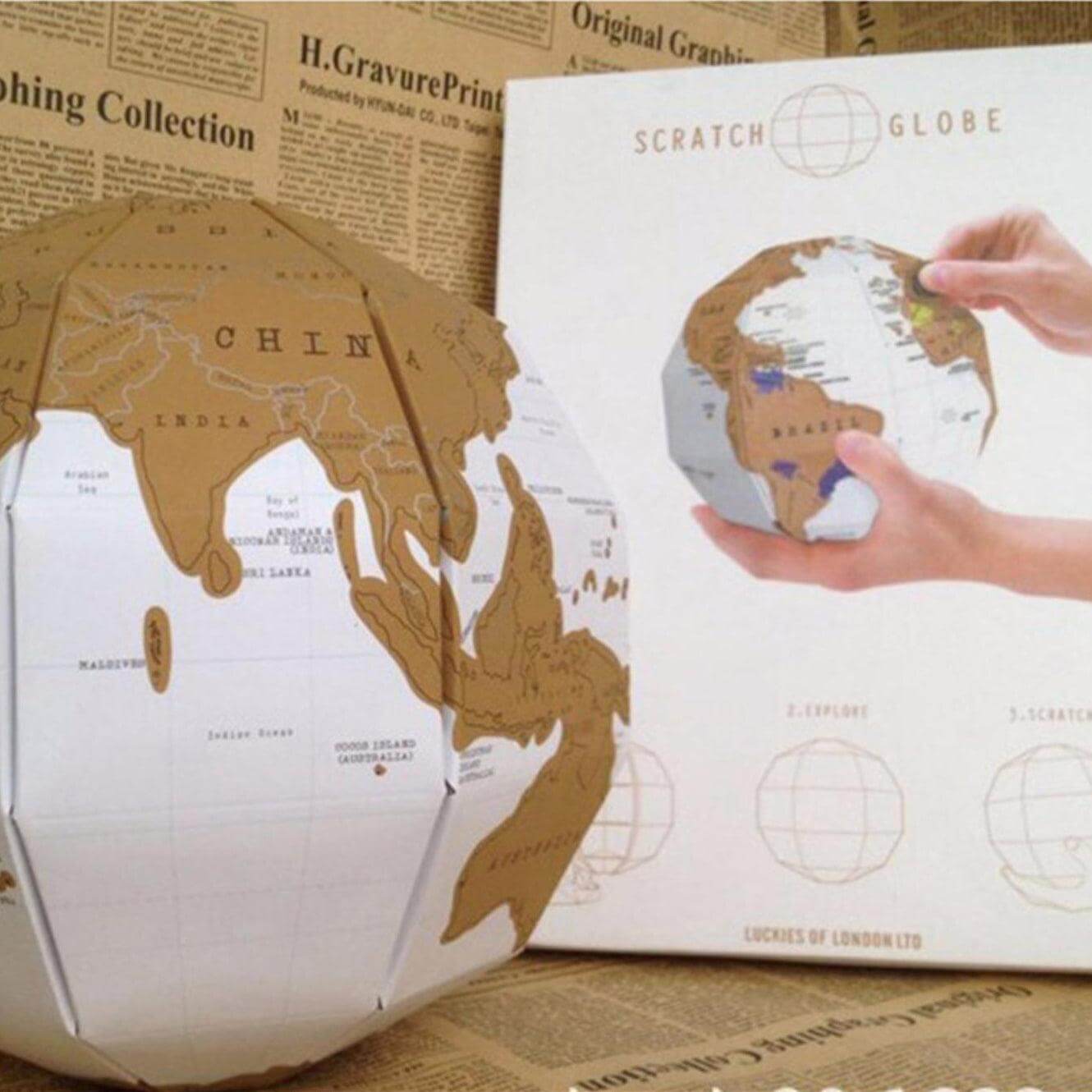 3D Globe Scratch Map - Vibe